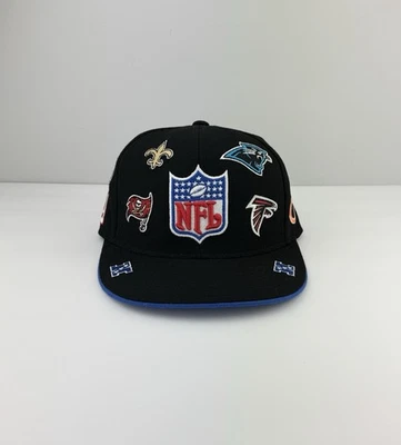 NFL Team Logos Hat Reebok On Field Size 7 1/4 Fitted Cap Wool Football Black - Image 1 of 4