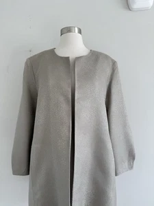 CHAQUETA EILEEN FISHER 100% SEDA BOLSILLOS DELANTEROS ABIERTOS FORRADA TALLA L - Imagen 1 de 14