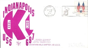 USS INDIANAPOLIS SSN-697 QUILLA COLOCADA 19 DE OCTUBRE 1974 GROTON CT CACHÉ NAVAL - Imagen 1 de 1