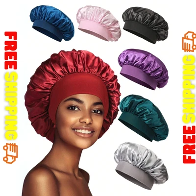 1x Silk Bonnet For Women Satin Lined Hair Bonnets Soft Hair Wrap Night Sleep Hat