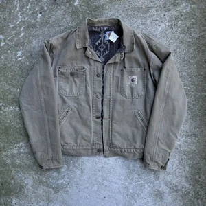 Chaqueta de Camionero Forrada Azteca Carhartt Años 90 De Colección Tareas Abrigo Chaqueta JP1021 Mediana - Imagen 1 de 18