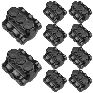 10 Pack Black Multi Cable Connector Insulated Multi Tap Connector 3 Wire Port... - Picture 1 of 6