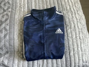 Adidas Sportswear Jacket Zipper Boys Size 8 Youth Small Blue - Picture 1 of 5