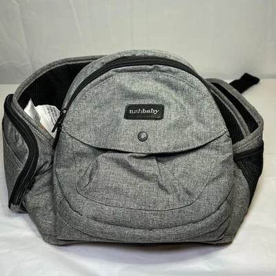 TushBaby Asiento de Cadera Portabebés Ajustable Cinturón Bolsillos Gris Foto 1 de 4