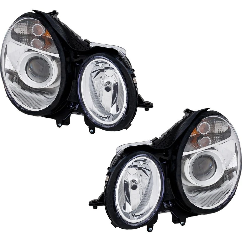 Halogen Headlight Set LH RH For 2003-2006 Mercedes Benz E320 E350 E500 E55 AMG - Image 1 of 4