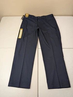 Pantalones Haggar Iron Free Premium Caqui Para Hombre Talla 38x30 Azul Calce Clásico NUEVOS CON ETIQUETAS NUEVOS Foto 1 de 4