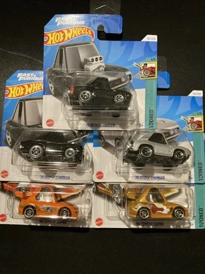 Hot Wheels Lotto 5 Tooned Fast And Furious Charger Supra Toretto Brian 2023 2024 - Immagine 1 di 4