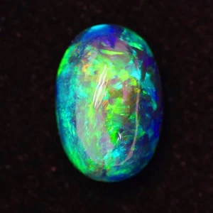 3.85ct Fabulous Patchwork Harlequin Pattern Rainbow Play Natural Welo Black Opal - Picture 1 of 4