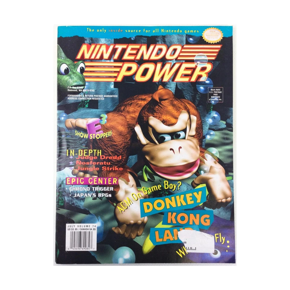Nintendo Nintendo Powe  #74 "Donkey Kong Land, Chrono Trigger, Judge Dre Mag VG - Image 1 of 1