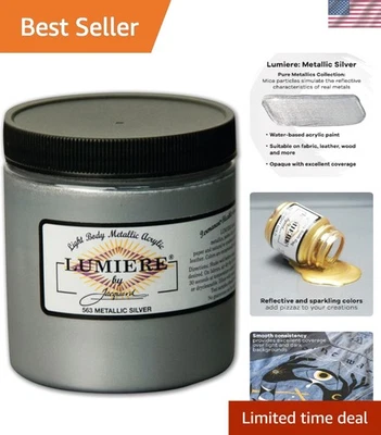 Pintura de tela plateada metálica Lumiere 8 oz - Brillo acrílico vibrante y resistente a la luz Foto 1 de 4