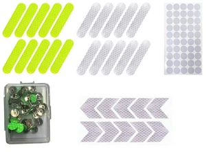Reflectors Set 128 Piece Pins Sticker Circles Arrow Self-Adhesive Geocaching - Picture 1 of 3