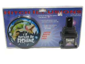 Hitch Illusions Lighted I'd Rather Be Fishing Cover Fits 1-1/4" or 2" Receivers - Picture 1 of 6