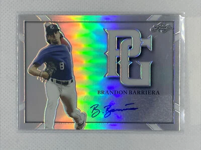 2021 LEAF PERFECT GAME METAL SILVER REFRACTOR BRANDON BARRIERA RC AUTO # 25/25 - Image 1 of 2