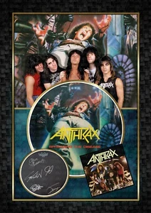 Anthrax - Spreading The Disease - SIGNED ORIGINAL A4 PHOTO PRINT MEMORABILIA - Foto 1 di 5