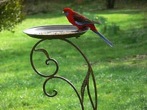 French DESIGN style BIRD FEEDER BIRD garden cottage antique brown NEW - Picture 1 of 9