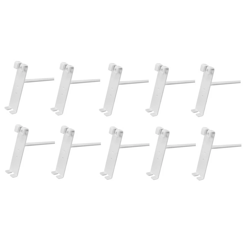 Wire Metal Hanger Retail Long Gridwall Hooks Grid Panel Display 10 PC White 4" - Image 1 of 1
