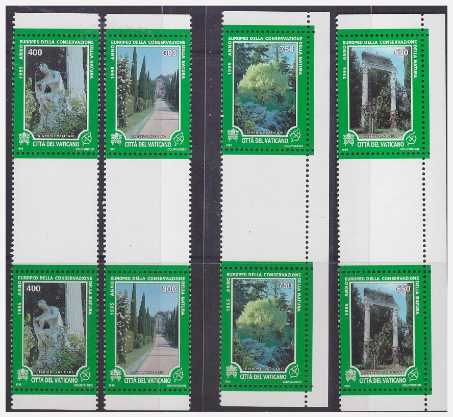 Vaticano 1995 - Naturaleza - Parejas Verticales con Puente Nuevo ** MNH Foto 1 de 1