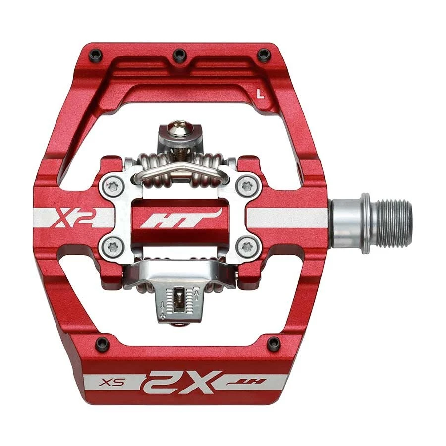 HT Components, X2-SX, BMX-SX, Pedals, Aluminum, Spindle: Cr-Mo, 9/16'', Red - Image 1 of 1