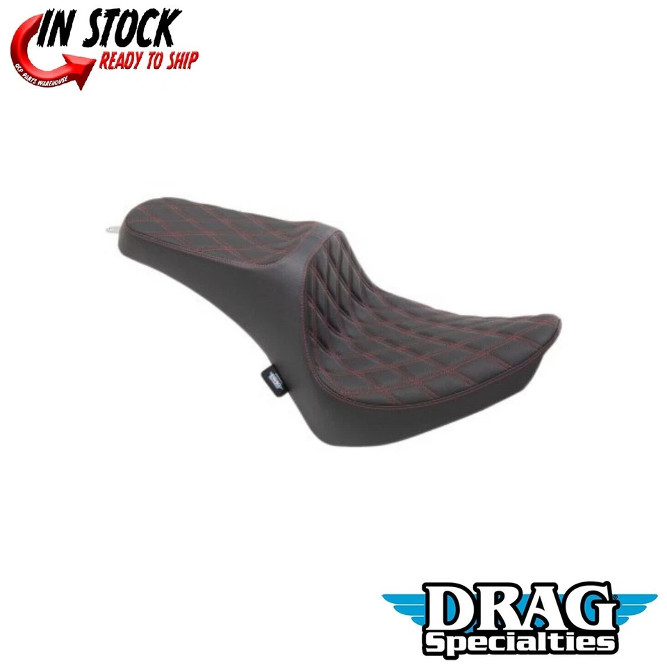 Asiento Drag Specialties Predator III rojo doble puntada diamante 0802-1361 Foto 1 de 3