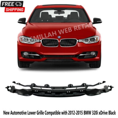 Nueva parrilla inferior automotriz compatible con BMW 320i xDrive 2012-2015 negra Foto 1 de 4