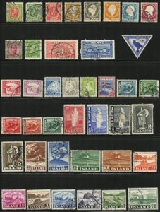 Iceland, 95 different stamps 1902-1968 used $0.99