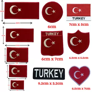 Insignia bordada para coser con parche de hierro y diferentes banderas del país nacional de Turquía - Imagen 1 de 20