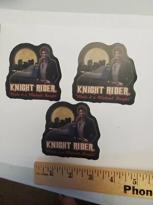 PACK DE 3 PEGATINAS RETRO DE ASPECTO VINTAGE K.I.T.T. David Hasselhoff  Foto 1 de 4