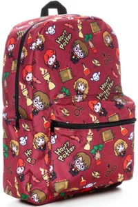 Mochila con estampado Chibi estilo personaje de Harry Potter Borgoña archivos A4 - Imagen 1 de 5