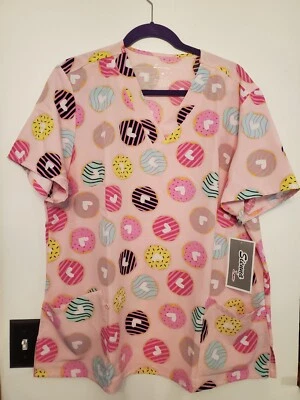 New Scrub Top with tag; pockets; Sienna Love; 2X; Pink; FREE Shipping! - Image 1 of 4