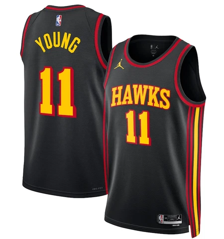 Atlanta Hawks Statement Edition Swingman Jersey - Black - Trae Young - Unisex Cover