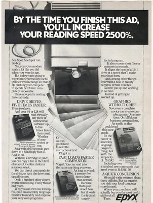 Commodore 64 Fast Load Cartridge Vorpal Software Increase Speed by Epyx Print Ad - Image 1 of 2