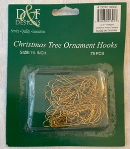 Gold Christmas Tree Ornament Hooks,Hangers,1.3/8” each,Pack of 75,D&F Designs - Picture 1 of 20