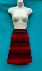 SLIGHT ALINE/PENCIL SKIRT,RED/BLACK TWEED TYPE,60'S,70'S VINTAGE STYLE,SIZE 12 - Picture 1 of 10
