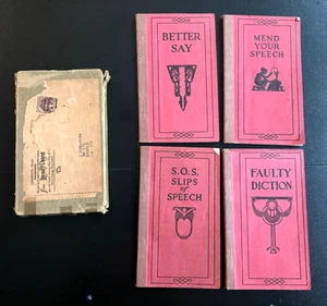 VTG ANTIQUE Funk/Wagnalls 1922 Set/4 Books GRAMMAR ENGLISH SPEAKING Speech Fix - Imagen 1 de 10