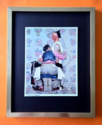 Norman Rockwell signierter 70er Jahre Vintage Druck, montiert & gerahmt, Americana Kunst - Bild 1 von 3