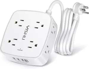 Surge Protector Power Strip with 8 Widely Outlets and 4 USB Ports 6 Ft - Picture 1 of 11