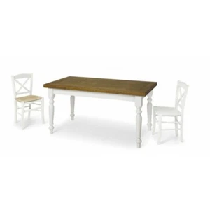 Dining Table Extensible Rectangular Oak Art Povera Classic Engine Turned - Picture 1 of 8