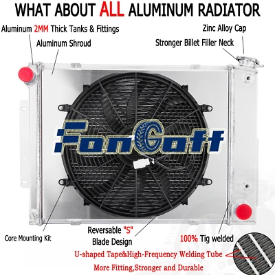 #CC337 4-Row Radiator+Shroud Fan For Chevy Camaro Z28 Pontiac Firebird 1967-1969 Foto 1 de 4