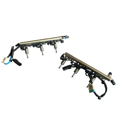 Juego de rieles inyectores de combustible diestro/derecho Ford F-150 2,7 L V6 Turbo FT4E OEM LH/RH con inyectores Foto 1 de 4