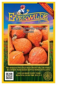 40 Golden Hubbard Winter Squash Seeds - Everwilde Farms Mylar Seed Packet - Picture 1 of 3