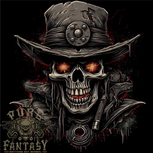 A Heavy Metal Skull Cowboy Demon Evil Herren T-Shirt leicht Baumwolle - Bild 1 von 4