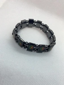 Vintage Strech Beaded Bracelet Peace Sign Bracelet - Picture 1 of 5