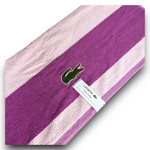 Lacoste - Signature Croc Logo Bath Towel - 100% Cotton 30" x 52" in -Multicolor - Picture 1 of 8