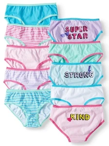 Wonder Nation Girls Hipster Underwear, 10 Pack Panties, Assorted Colors - Picture 1 of 3