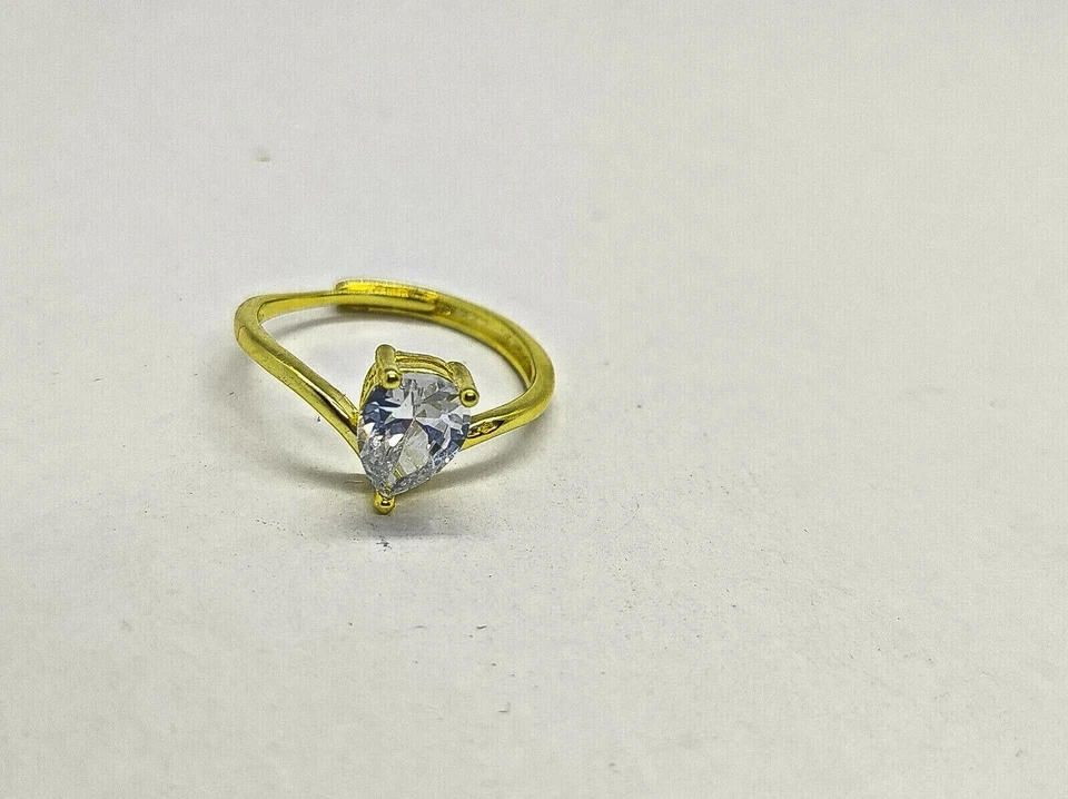 Anello Donna  in Argento 925 pietra GOCCIA zircone  ORO BIANCO - Immagine 1 di 4