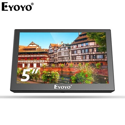 Eyoyo 5in HDMI VGA BNC Monitor 800*480 300cd/m² Display Mini Gaming CCTV Screen - Image 1 of 4