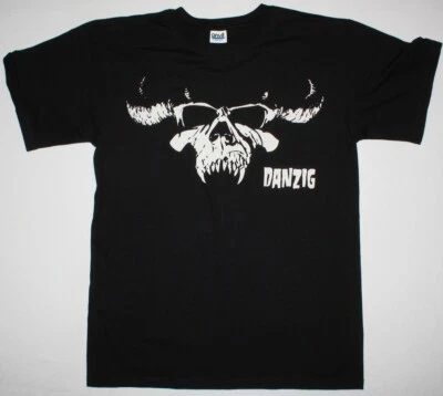 Vtg DANZIG SKULL LOGO Heavy Cotton Black Full Size T Shirt For Men TU245 - Image 1 of 4
