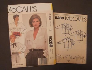 Vtg Misses Blouses & Tie Pattern McCall's #9280 Size 12 1984 New Old Stock - Bild 1 von 2