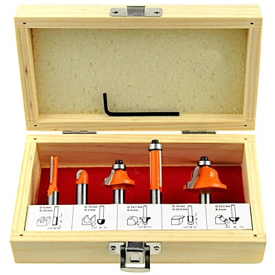 Fräsersatz Nutfräser Oberfräser Schaft 8mm Holzfräser Kanten 5tlg. HM Fräser Set - Bild 1 von 2