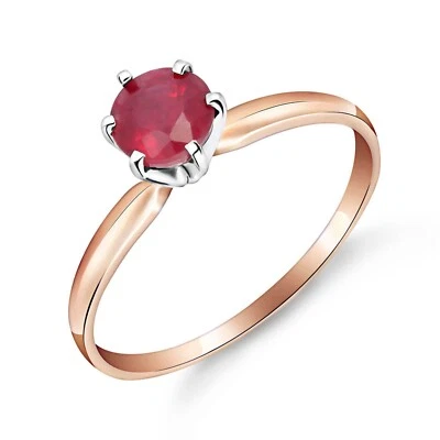 14K. 天然红宝石纯金单色戒指 — 第 1/4 张图片